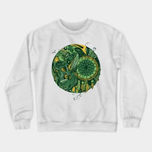 Forrest Green Skull and Dreamcatcher Circle Crewneck Sweatshirt